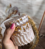 قندان طرح سنگ وورق طلا عاجی